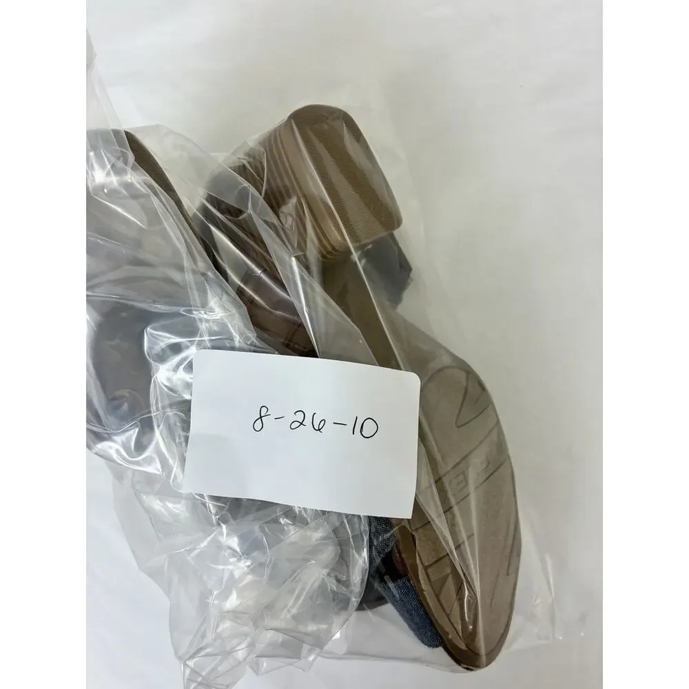 Life Stride Women’s Rache Brown/Blue Women's Heel Sandals Shoes 8.0 M